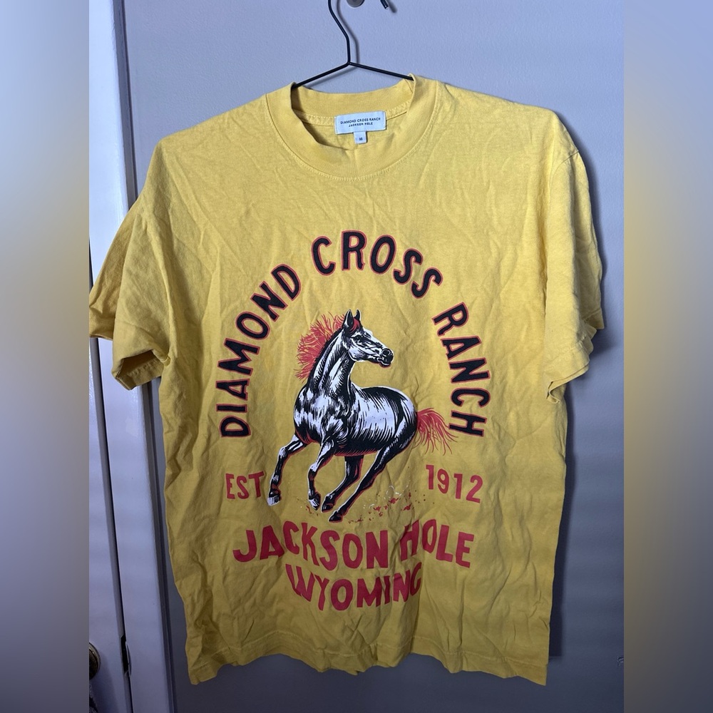 Diamond Cross Ranch Yellow Graphic Tee